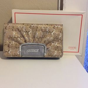 Coach Gold & Silver Clutch